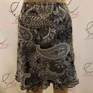Briggs. Sz PM. Lined Layered Elastic Waist Flippy Flounce Skirt. Pull On. B94